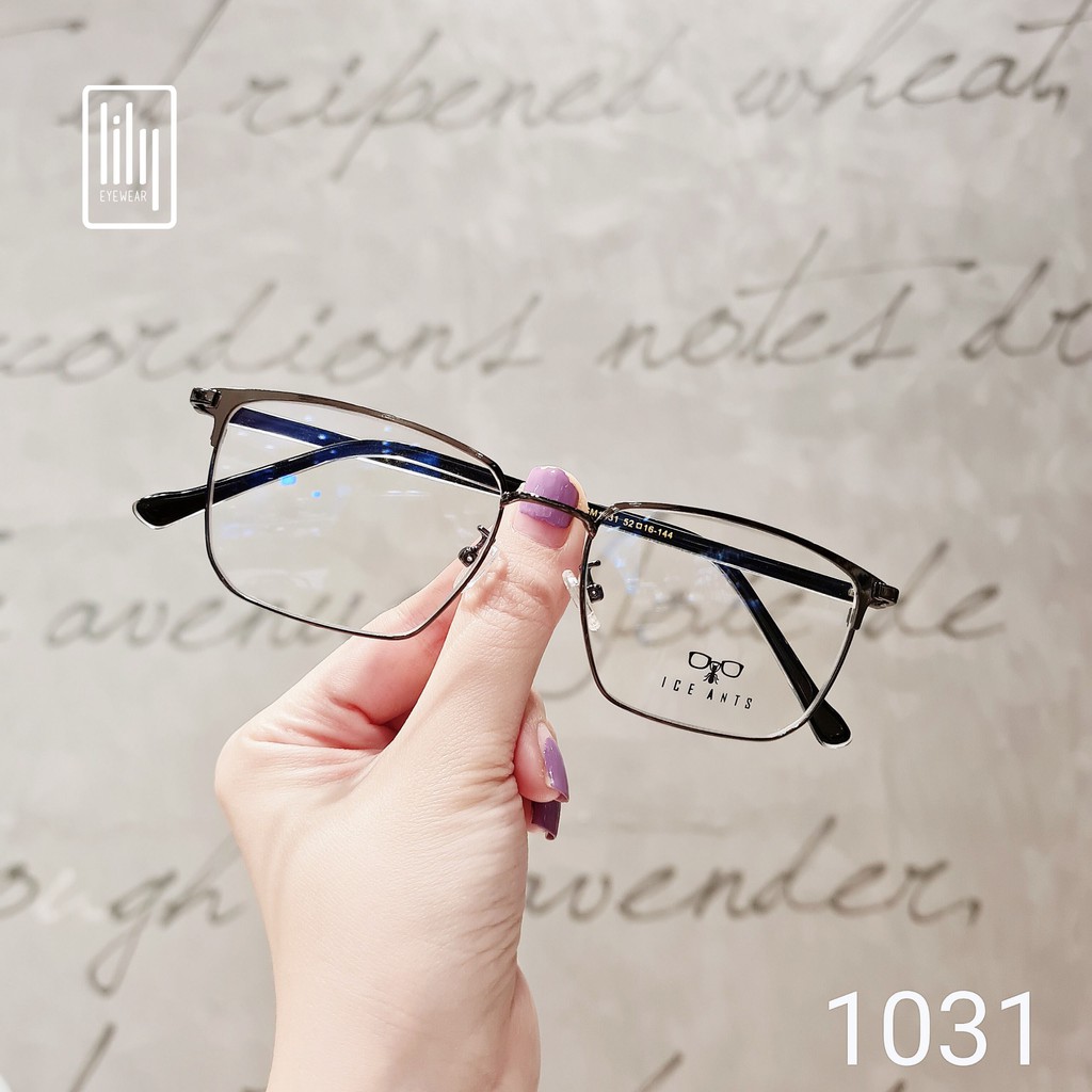 Gọng kính cận nam nữ kim loại Lilyeyewear mắt vuông thanh mảnh nhẹ nhàng 1031 | BigBuy360 - bigbuy360.vn