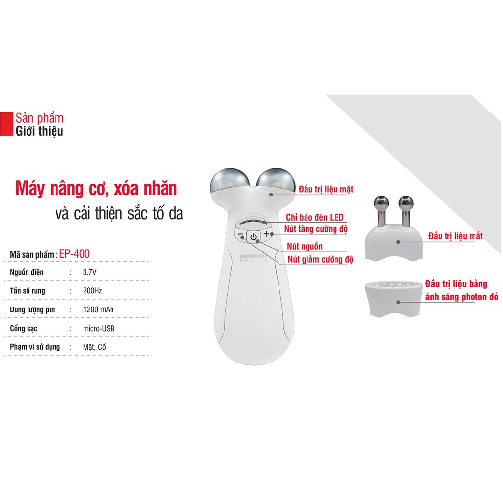 Máy nâng cơ và cải thiện sắc tố da chuyên sâu Lifetrons EP-400