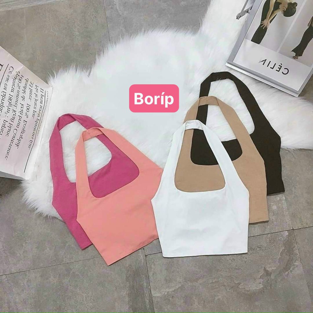 Áo yếm đeo cổ croptop trơn cực xinh , chất thun bozip mềm mịn