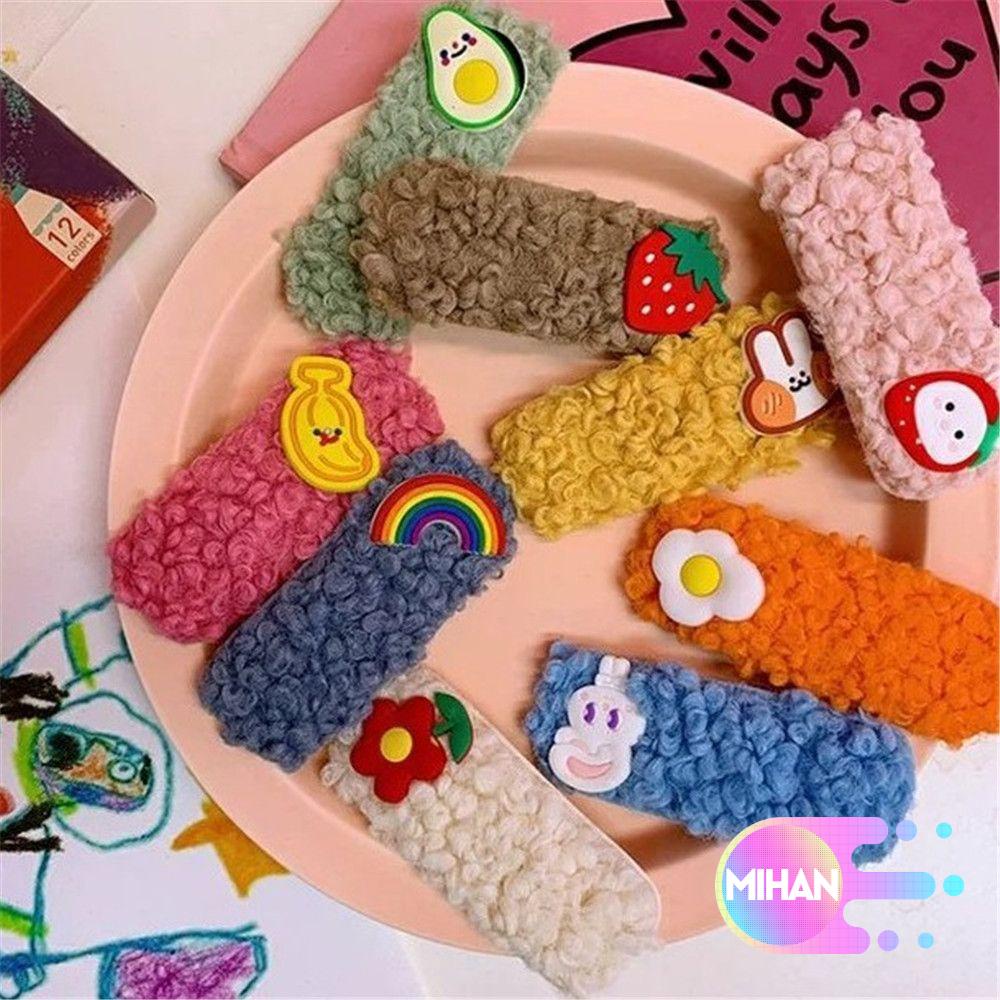 Kẹp tóc vải lông trang trí nhân vật hoạt hình nhiều màu sắc tùy chọn đáng yêu