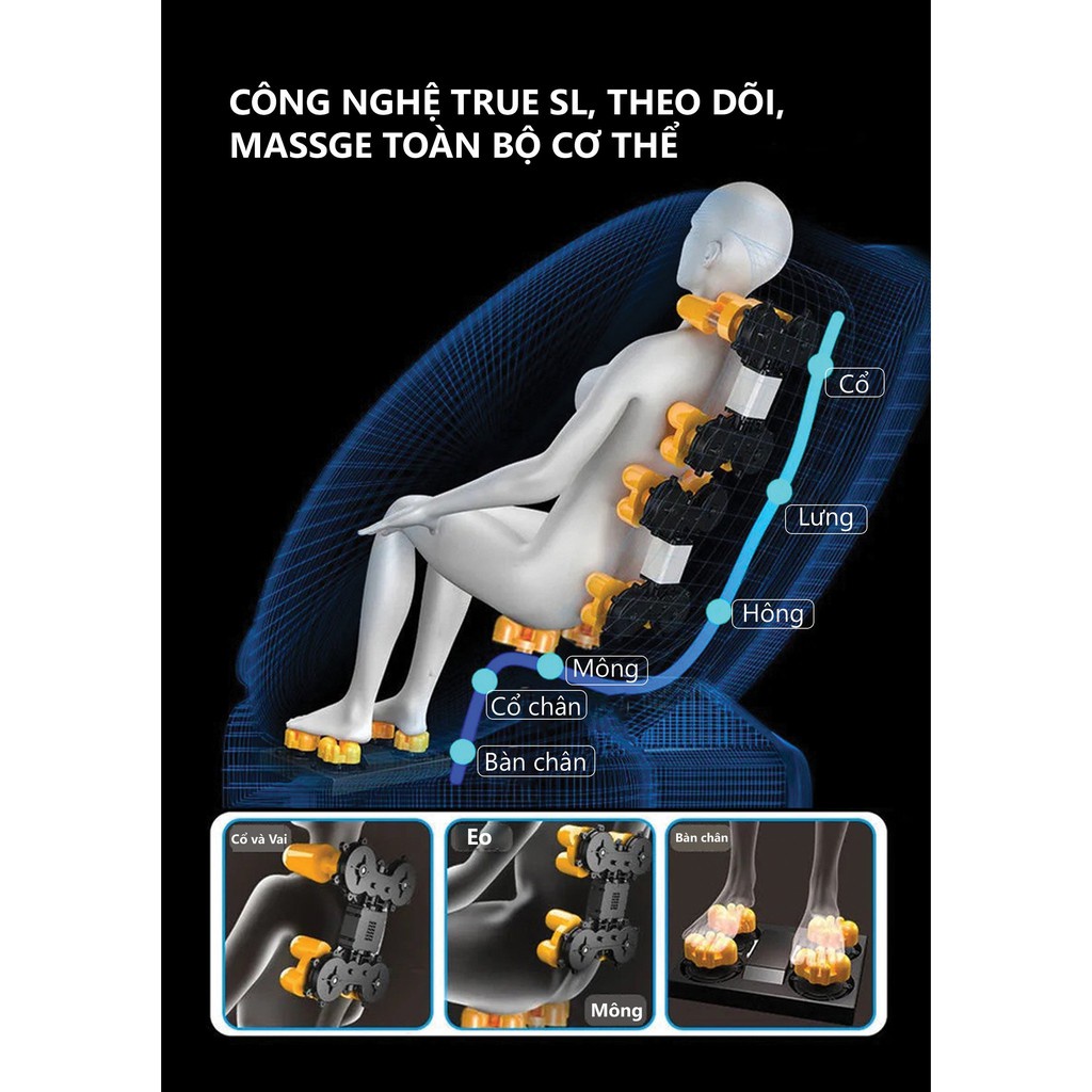 Ghế massage toàn thân cao cấp công nghệ nhật bản HP 01. Ghế mát xa toàn thân giá rẻ tự động