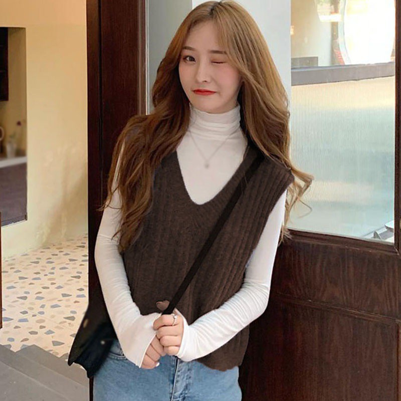 Áo không tay dệt kim phong cách Hàn Quốc dễ thương dành cho nữ | BigBuy360 - bigbuy360.vn