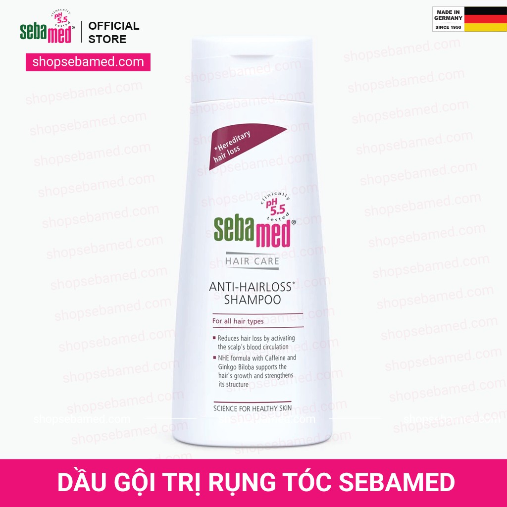 [Chính Hãng] Dầu gội đầu giúp ngăn ngừa rụng tóc Sebamed Anti-Hairloss Shampoo pH5.5