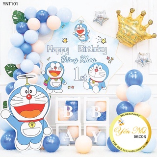 Set bóng trang trí sinh nhật cho bé trai, sét bóng sinh nhật chủ đề doremon siêu đẹp, YẾN NHI SHOP