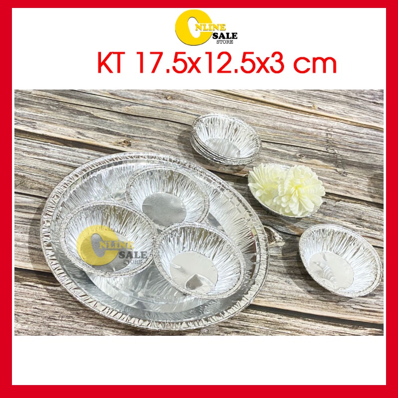 Combo 10 Khay Bát giấy bạc 17.5 x 3cm cm nướng bánh, thịt,đồ ăn bằng lò vi sóng hoặc lót nồi chiên không dầu