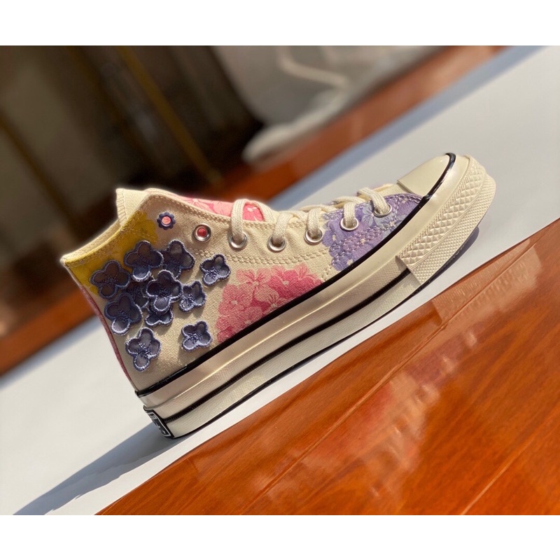 Giày vải hoa đôi Converse cổ cao thời trang nữ