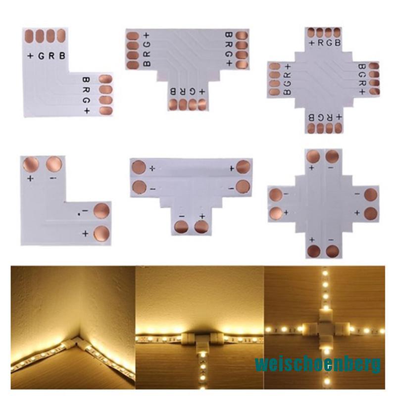 Mới 10 Đầu Nối Đèn Led Chữ L / T / X 2pin Không Hàn