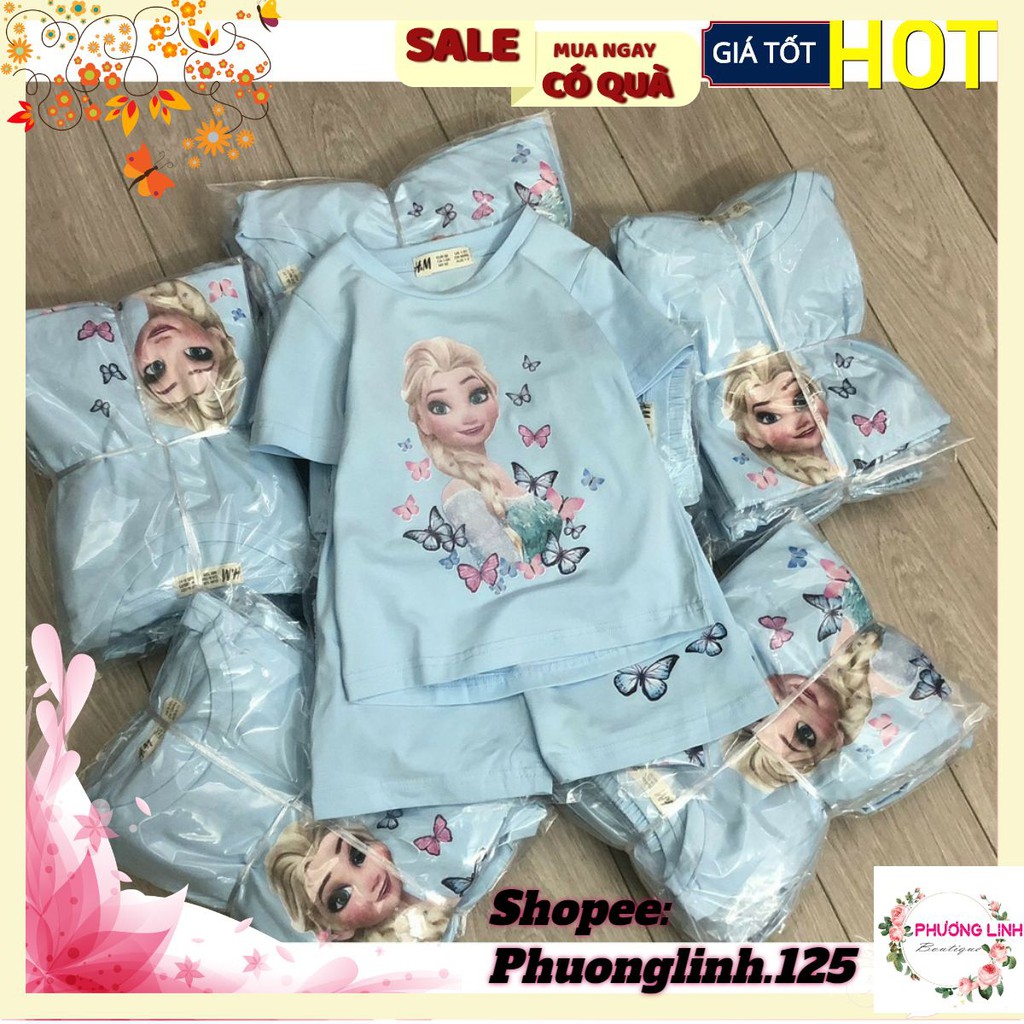 BỘ COTTON ĐÙI ELSA XANH BÉ GÁI