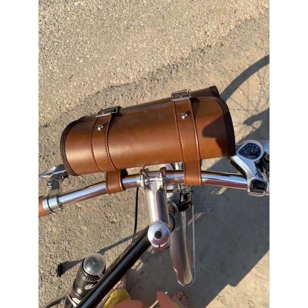 Túi da treo phía trước xe đạp, túi treo tay lái xe đạp, treo baga xe đạp cỡ nhỏ