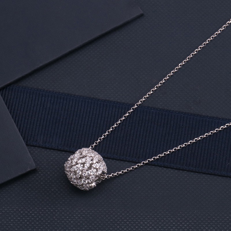 Vòng Cổ Bạc, Dây Chuyền Bạc Quả Cầu Đá Tròn Sang Trọng TNC JEWELLERY