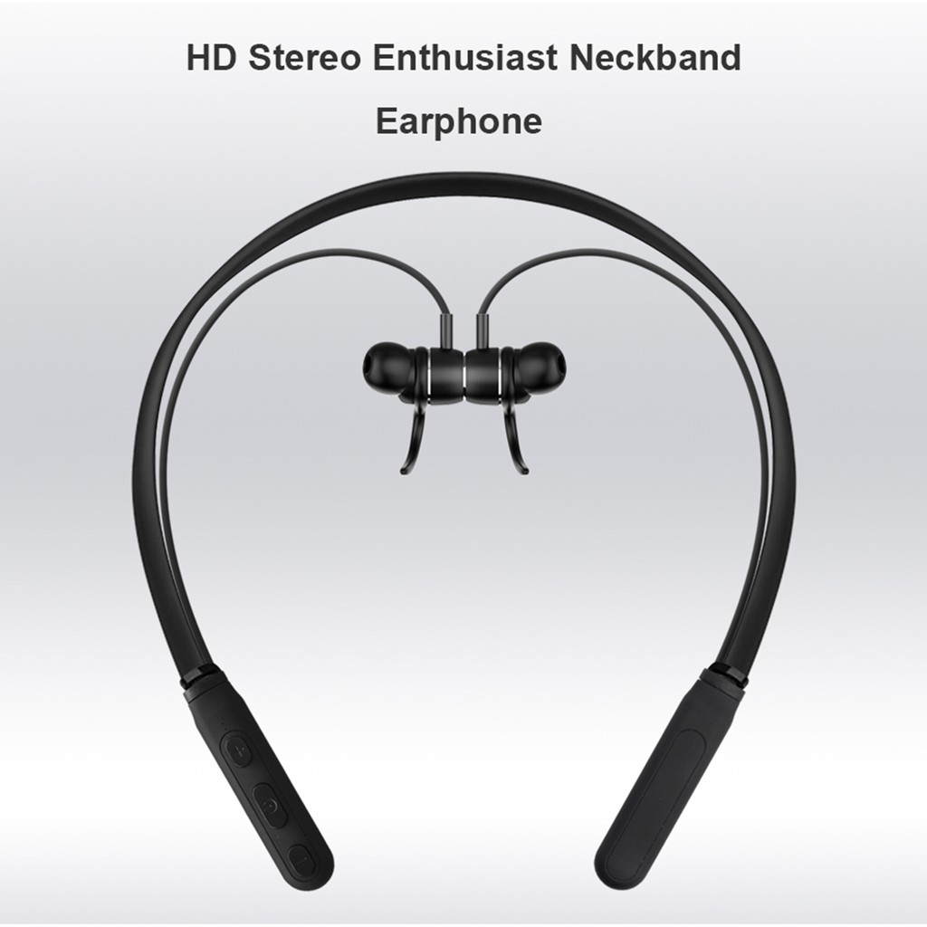 Tai Nghe Thể Thao Hel + H01 Bluetooth 5.0 Không Dây Đeo Cổ Có Nam Châm