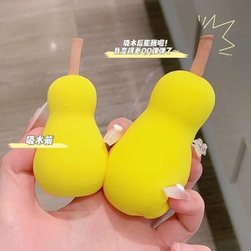 Set 4 bông mút trang điểm tán phấn kem nền mềm mại TieuMy cute hình trái cây