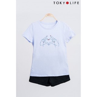 Áo thun Nữ TOKYOLIFE cổ tròn đơn giản năng động I9TSH012G