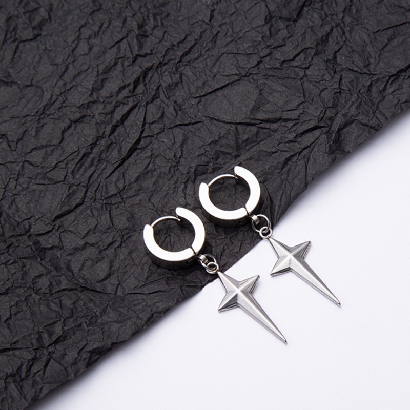 Bông Tai Thép Titan Cao Cấp Phong Cách hip hop Cho Nam