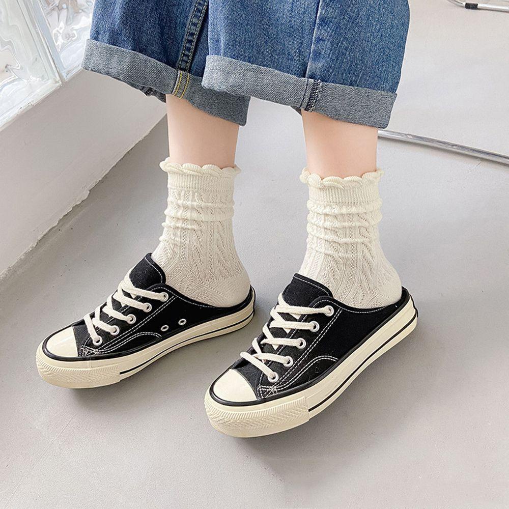 Vớ Cotton 26Eddie Họa Tiết Sọc Chéo Cổ Điển Hợp Thời Trang Cho Nữ