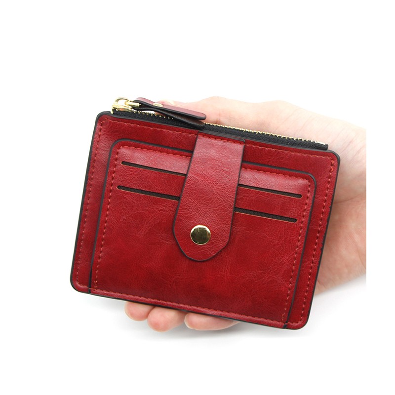 Thời Trang Fashion Credit Id Card Holder Slim Leather Wallet Ví