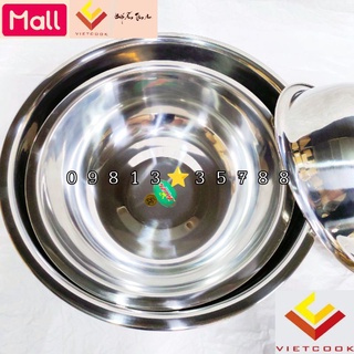 Thau chậu inox inovi ft vietcook loại dày size 20, 22, 24, 26, 28, 30, 32, 34, 36, 38, 40 cm