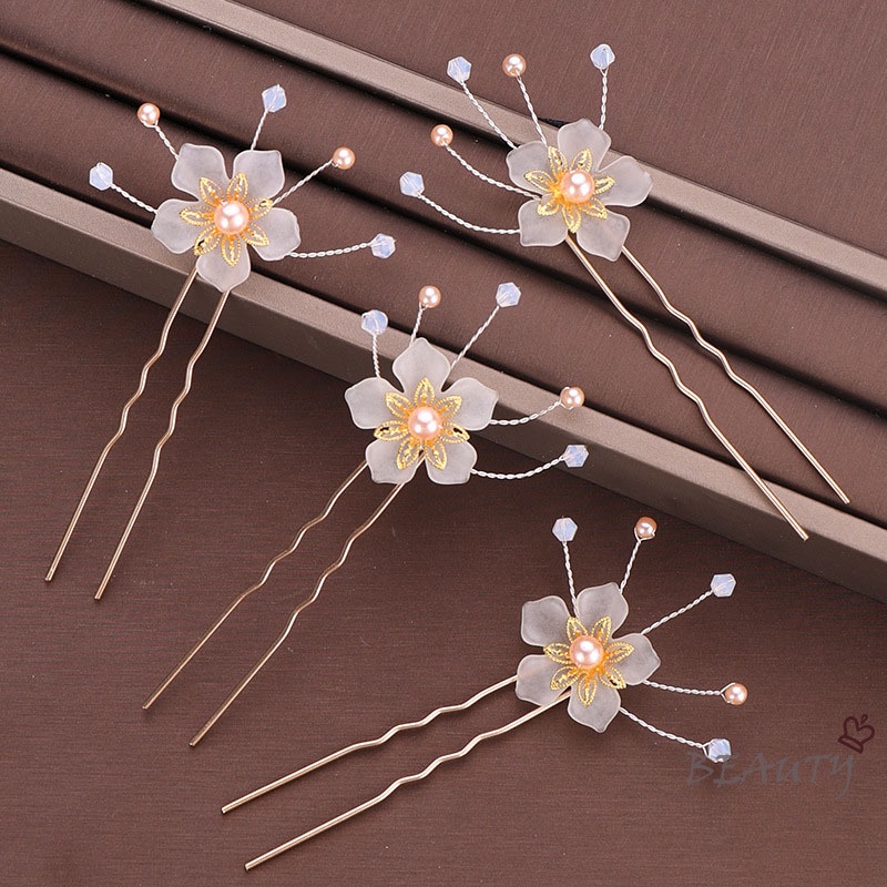 Kẹp Tóc Hoa Đính Ngọc Trai Cho Cô Dâu