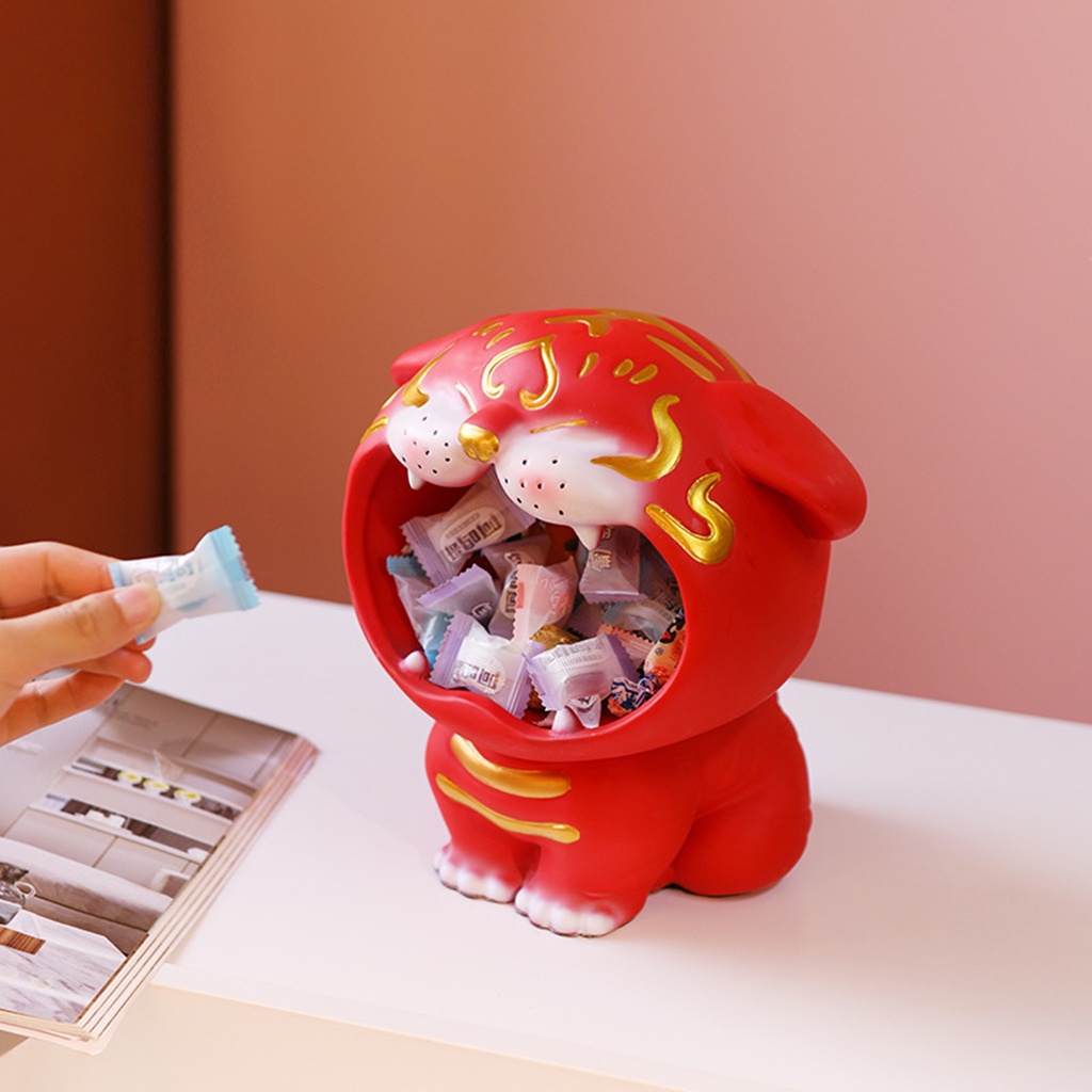 Giá đỡ hình dáng chú hổ vàng để đồ khô/ trang trí nhà cửa dịp tết