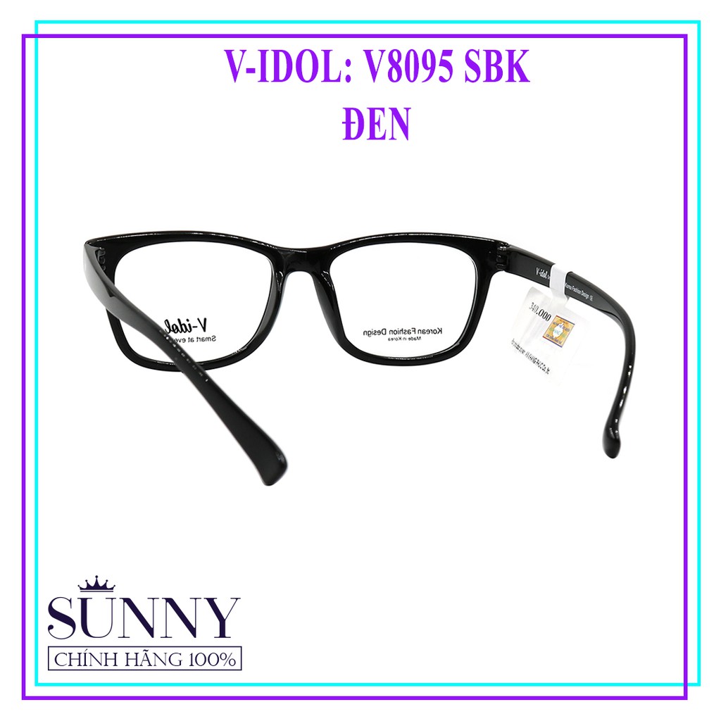 Gọng kính chính hãng V-idol V8095 SBK màu sắc thời trang, thiết kế dễ đeo bảo vệ mắt