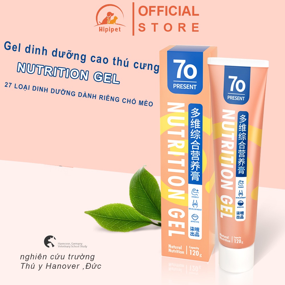 Gel dinh dưỡng cho chó Hipipet chăm sóc toàn diện thú cưng 27 loại dinh dưỡng - 120gr