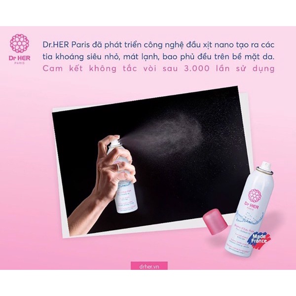 Xịt Khoáng Dưỡng Ẩm Làm Dịu Da PHÁP Dr.Her Pure Water Spray 150ml, 400ml | Unknown Beauty | BigBuy360 - bigbuy360.vn