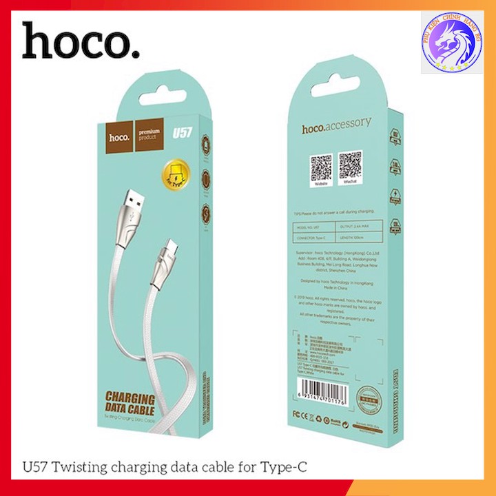 CÁP SẠC NHANH NHỰA TPE 2.4A HOCO U57 - DÀI 1.2M
