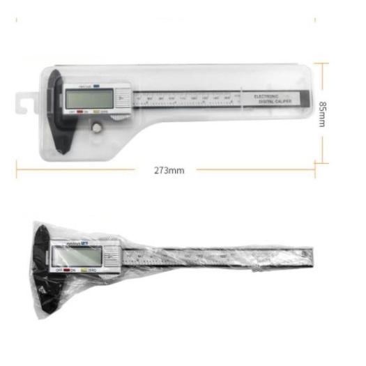 Thước kẹp điện tử sợi các bon 150mm độ chính xác 0.1mm mặt trắng