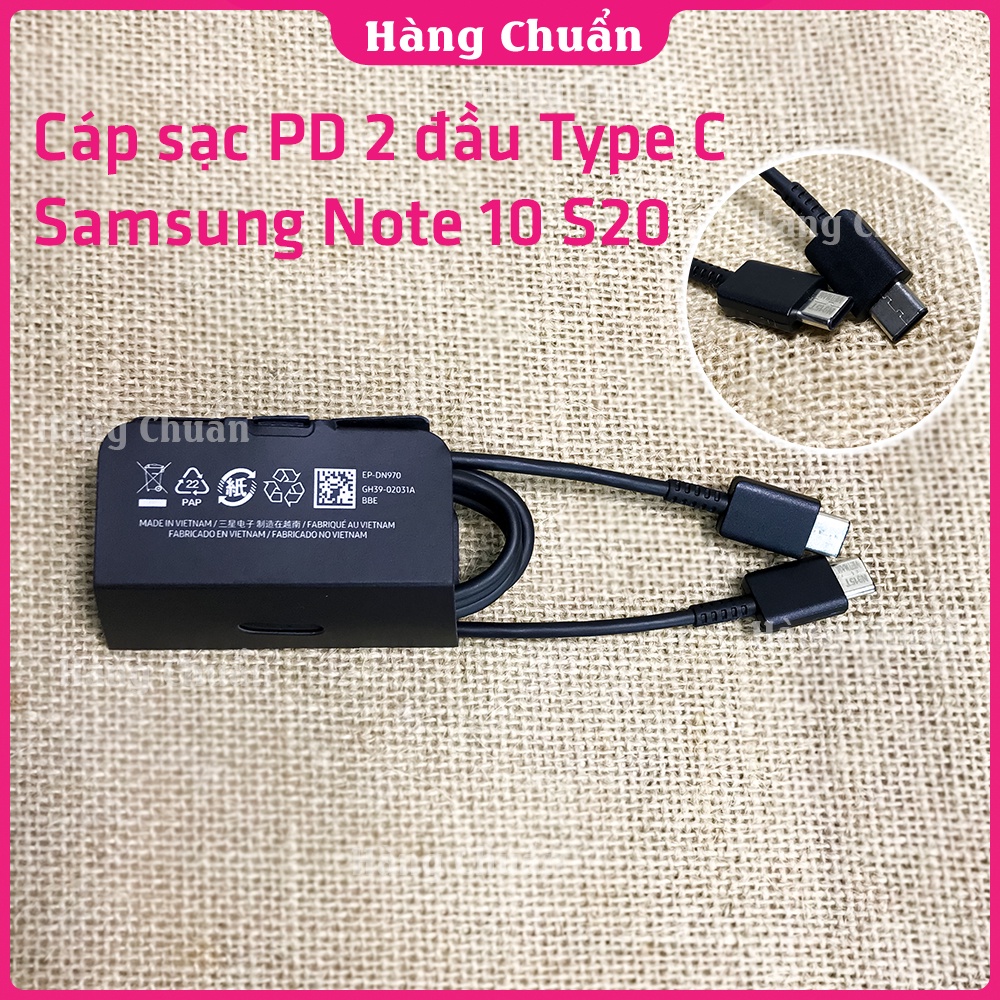 Cáp sạc Samsung Note 10 S20 chính hãng Chuẩn PD zin 2 đầu Type C to Type C 25w