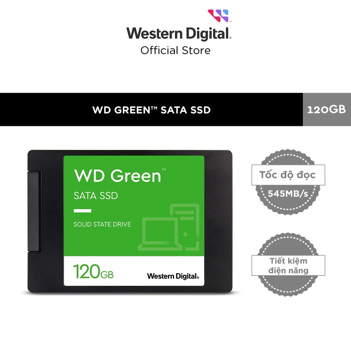 Ổ cứng SSD Western Digital green Sata III 120GB WDS120G3G0A - new version 2022