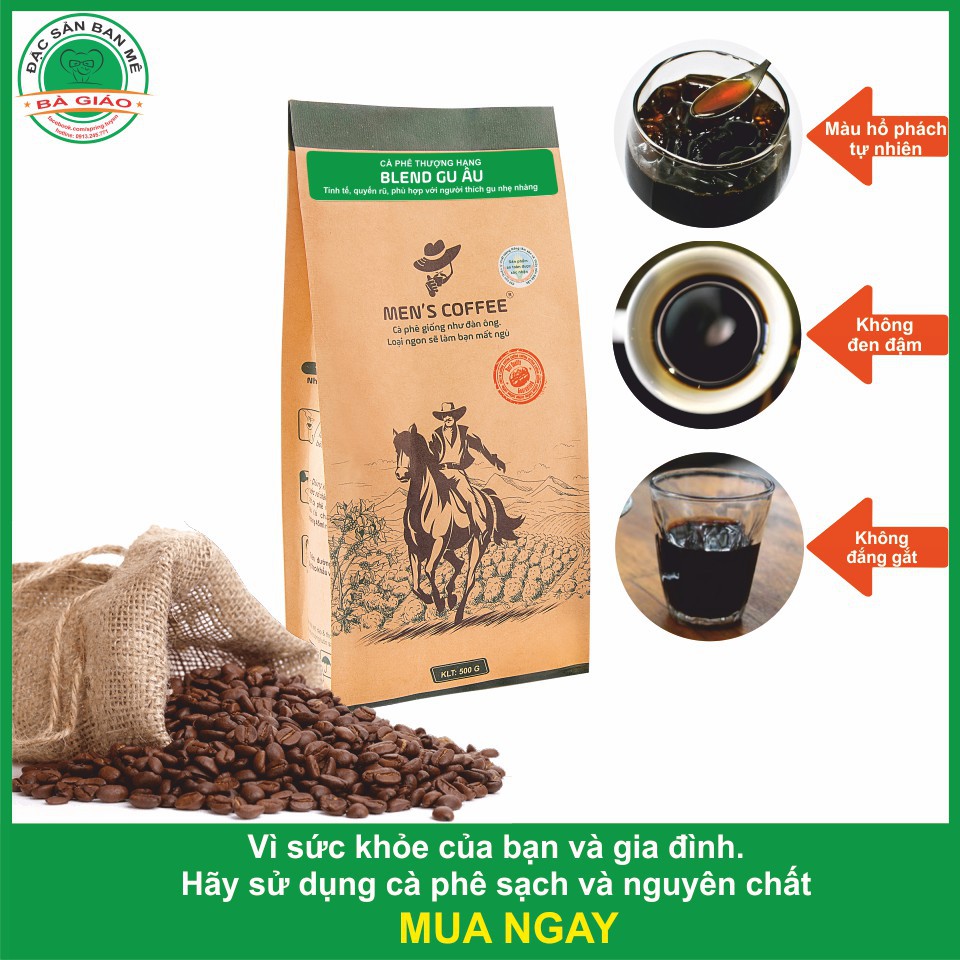 [SALE GIÁ GÔC] Cà Phê BỘT Men's Coffee, Dòng BLEND GU ÂU Đặc Sản Buôn Ma Thuột