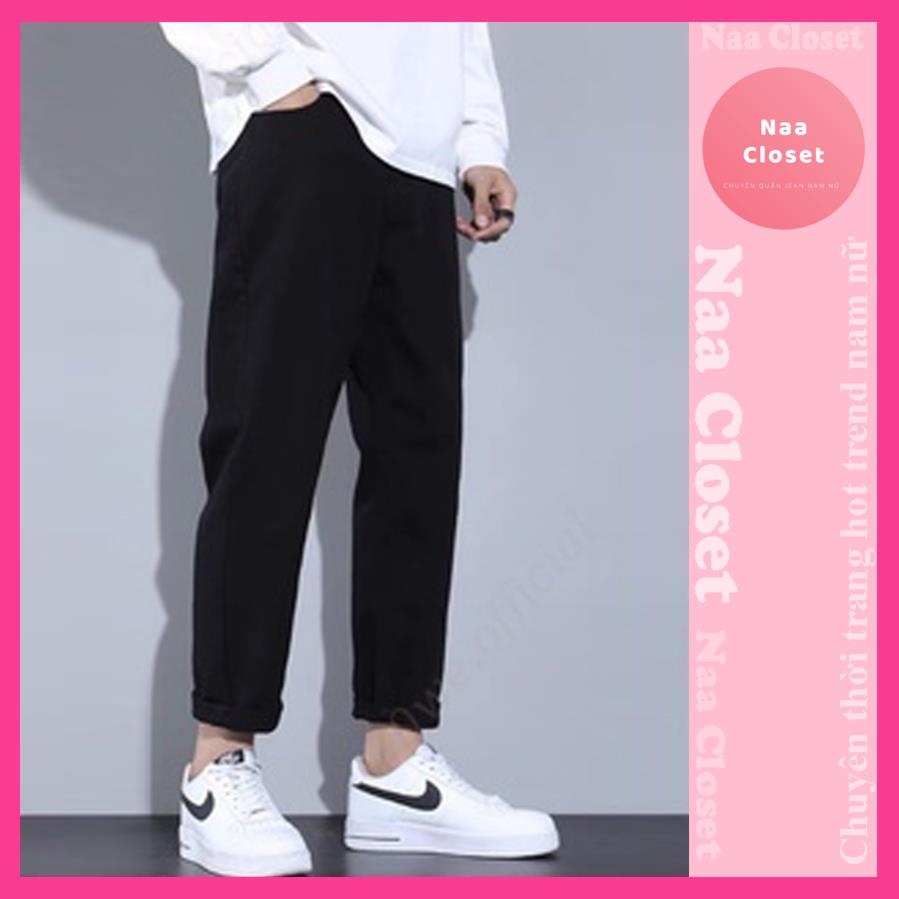 Quần Jeans bò baggy màu đen nam nữ ống suông rộng Unisex hàng hót năm 2022 Naacloset