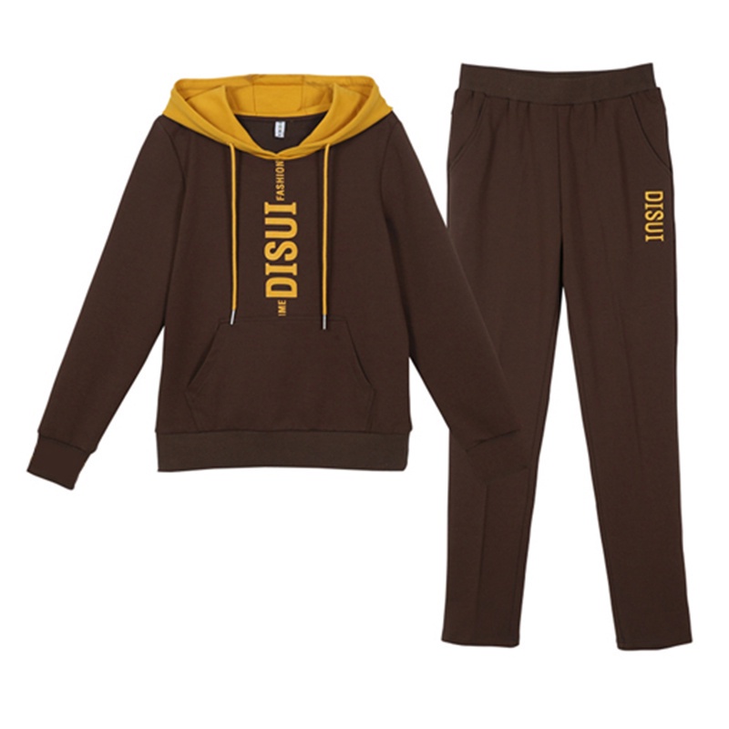 Bộ áo hoodie + quần dài thể thao chạy bộ dáng rộng phong cách Hàn Quốc mới size lớn thời trang thu đông cho nữ | BigBuy360 - bigbuy360.vn