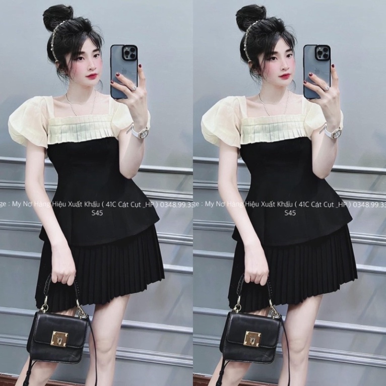 ÁO THIẾT KẾ CỔ VUÔNG TAY BỒNG CHẤT ĐẸP MS18666 | BigBuy360 - bigbuy360.vn