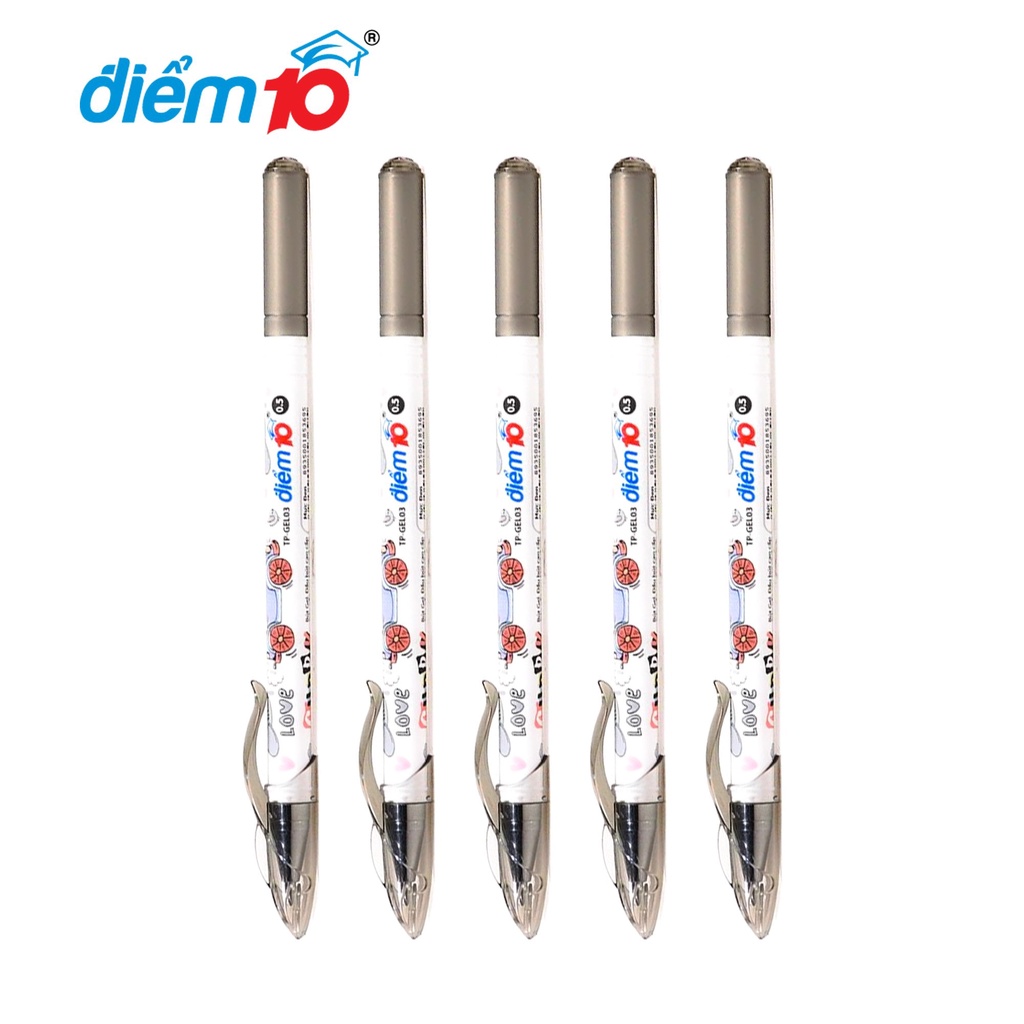 Bút Gel thiên long Gel03 điểm 10 chính hãng, bút gel mực tím thiên long đầu bút cao cấp 2 viên bi tiêu chuẩn