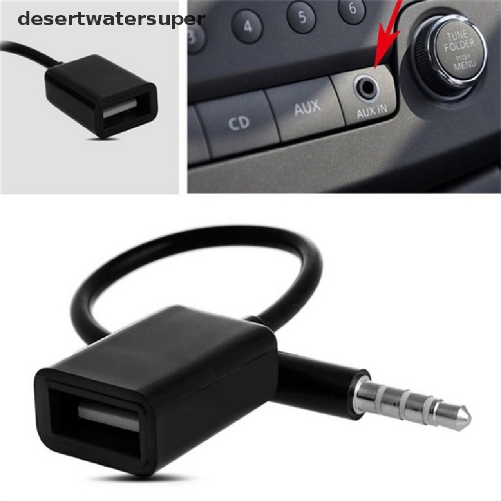 Dây Cáp Âm Thanh Chuyển Đổi Cổng 3.5mm Male Sang USB 2.0 Female MP3 Cho Xe Hơi
