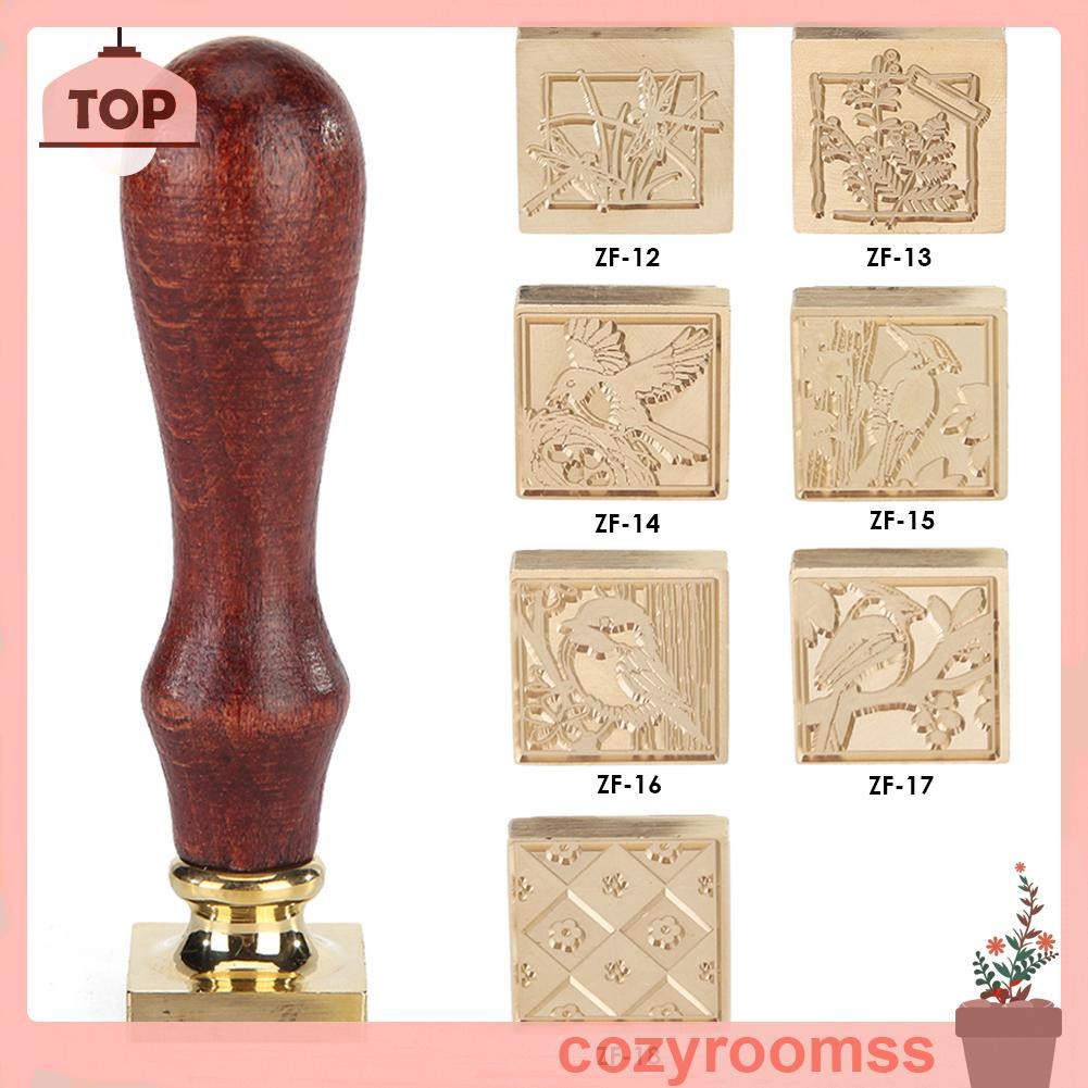 Con dấu sáp hình vuông chủ đề cây cảnh động vật phong cách retro dùng cho trang trí sổ tay