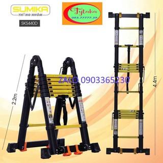 Thang nhôm rút đôi chữ a sumika sks440d new 2020 vận chuyển siêu rẻ vận chuyển siêu rẻ