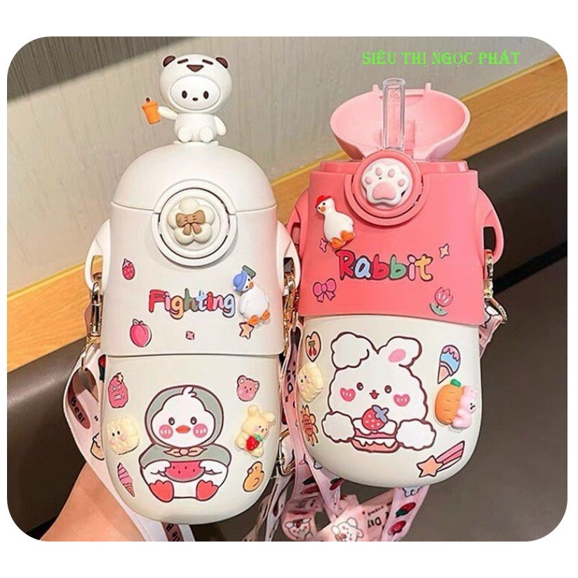 [CỰC XỊN XÒ] Bình Giữ Nhiệt hình Gấu IMEBOBO 500ml có dây đeo cho bé yêu