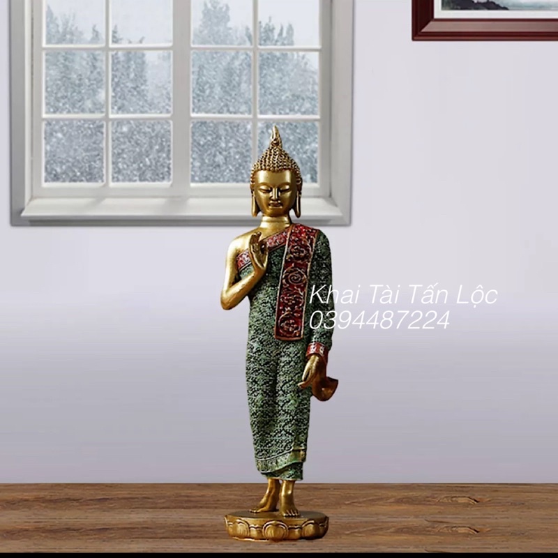 Tượng Phật Bổn Sư Thích Ca phong cách Thái dạng đứng 20cm