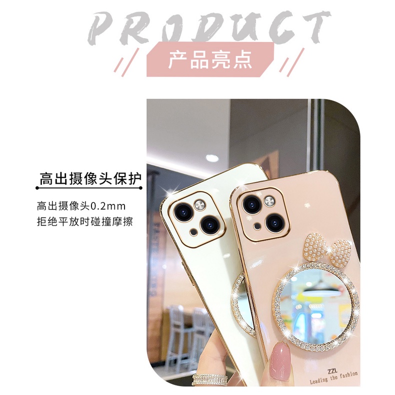 Ốp Điện Thoại Có Gương Trang Điểm 3d Cho iPhone 6 + 6s + 7 + 8 + xs max xr 11 pro max 12 pro max 13 pro max 14 + 14 pro max