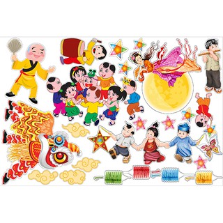 DECAL TRANH DÁN CHÀO TRUNG THU 2020 ( TẶNG KÈM CHỮ: VUI TẾT TRUNG THU 2020 )