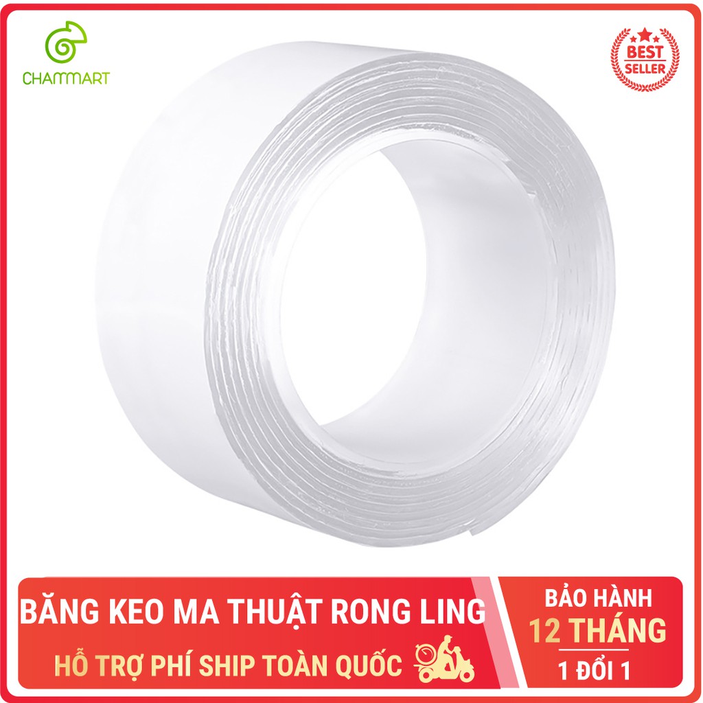 Băng keo 2 mặt RONGLING miếng dán ma thuật Nano siêu bám dính nhiều bề mặt