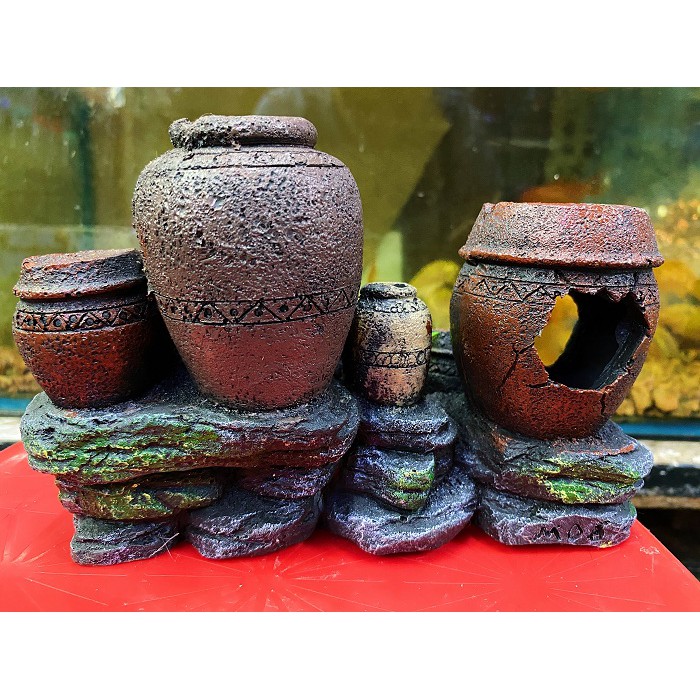 TIỂU CẢNH TRANG TRÍ HỒ CÁ NON BỘ 18X8X13CM