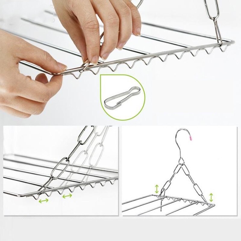 Móc chùm đa năng Inox 304, giá móc phơi giày, vớ