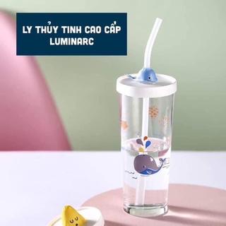 Cốc thuỷ tinh cao cấp Luminarc đổi màu kèm ống hút