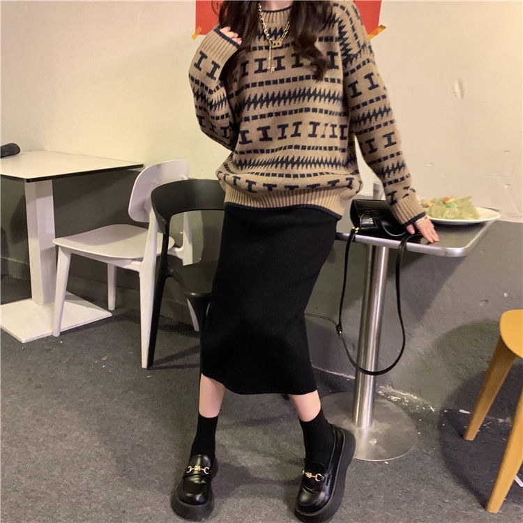 Áo len tay dài cổ tròn phong cách Hàn Quốc thời trang cho nữ