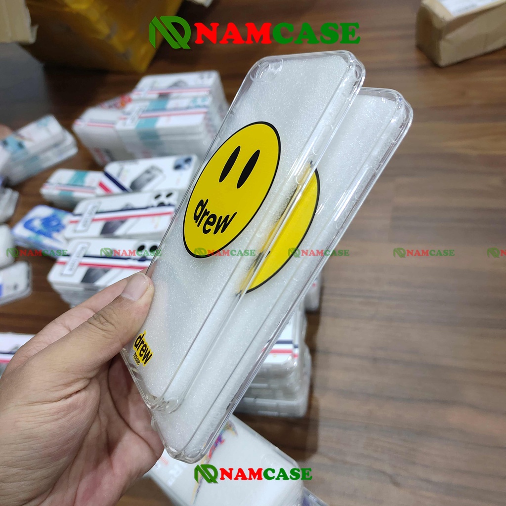 Ốp lưng iPhone Drew chống sốc cạnh viền vuông Silicon trong suốt bảo vệ camera cho 6/6s/7/8/X/XS/11/12/13 Pro Plus Max