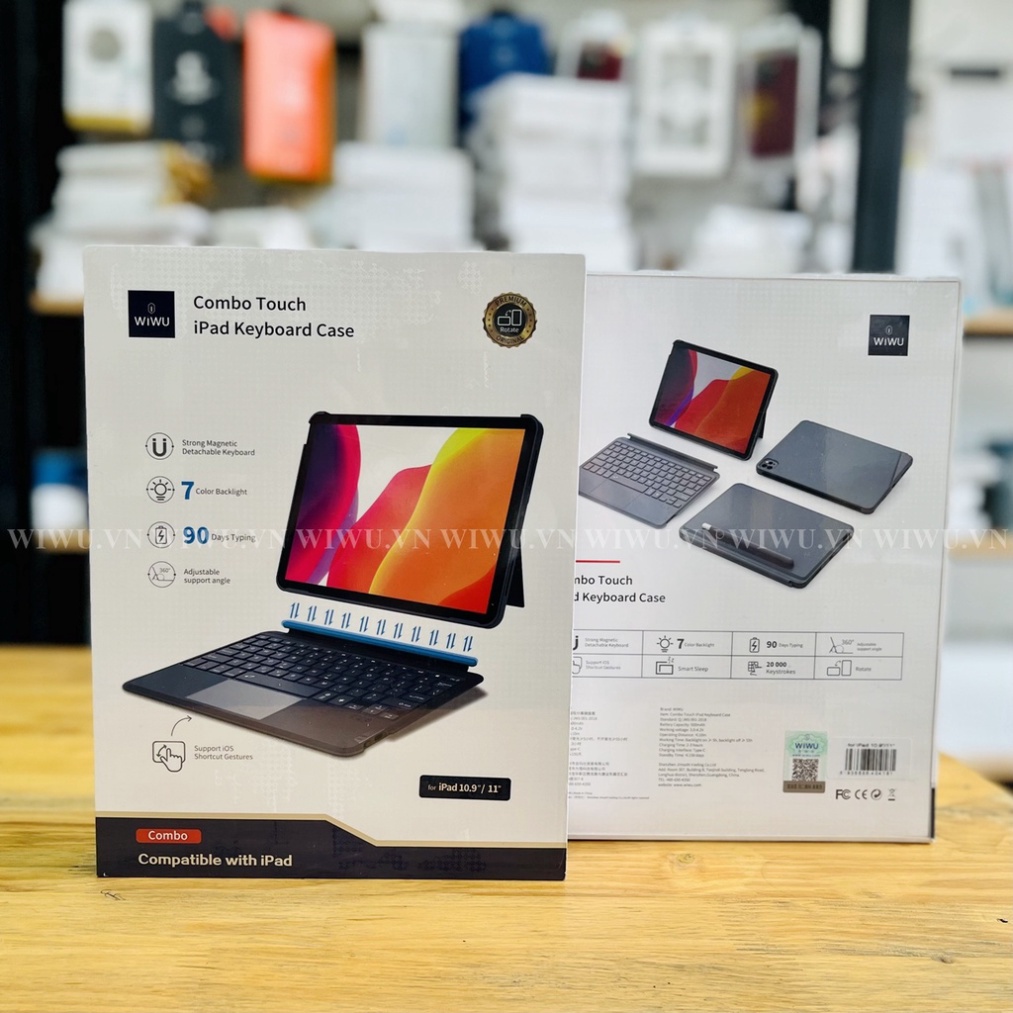 Bao da bàn phím WIWU Combo Touch Keyboard cho Máy tính bảng Pro 11 inch,  M1,  Air 4,  Air 5 10. 9,  Gen 9 10. 2 inch