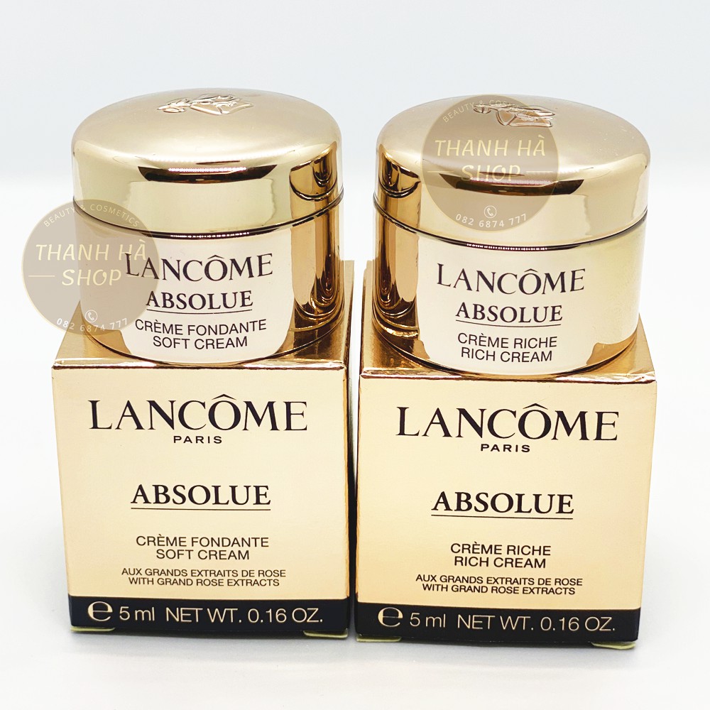 Combo kem dưỡng cao cấp ngày và đêm - Lancôme Absolue Soft Cream 5ml + Rich Cream 5ml